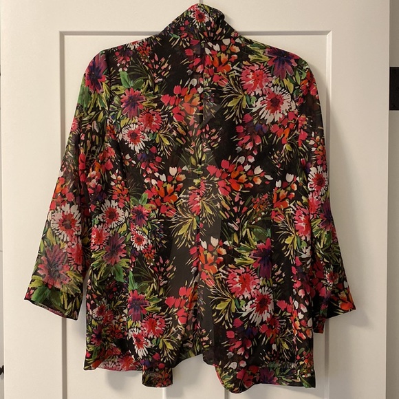 MATERIAL GIRL floral sheer blazer SZ L - Picture 8 of 10